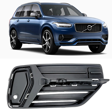 MOLDURA TELA GRADE FAROL MILHA VOLVO XC90 2018 2019 DIREITA
