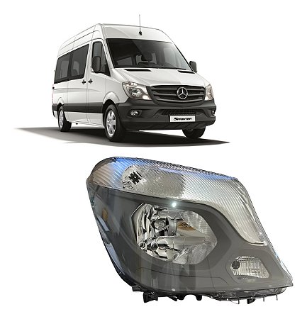 Farol Dianteiro Mercedes Sprinter 2017 2018 2019 Direito Passageiro Máscara Negra Novo