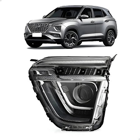 FAROL DIANTEIRO LED CRETA 2022 2023 2024 NOVO MOTORISTA