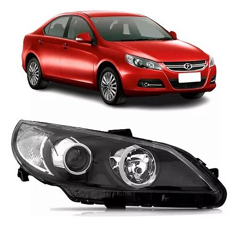 Farol Jac J5 2012 2013 2014 Foco Duplo Máscara Negra Direito