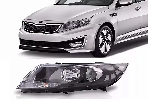 Farol Dianteiro Kia Optima 2012 2014 Máscara Negra Esquerdo
