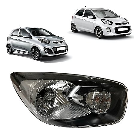 Farol Kia Picanto 2012 2017 Máscara Negra Passageiro