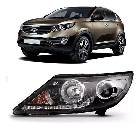 Farol Sportage 2011 2012 2013 2014 2015 Com Led Ld Esquerdo