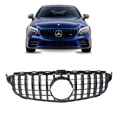 Grade Superior Parachoque Dianteiro Mercedes W205 C180 C200 C250 C300 GTR Preto Brilhante A85658999
