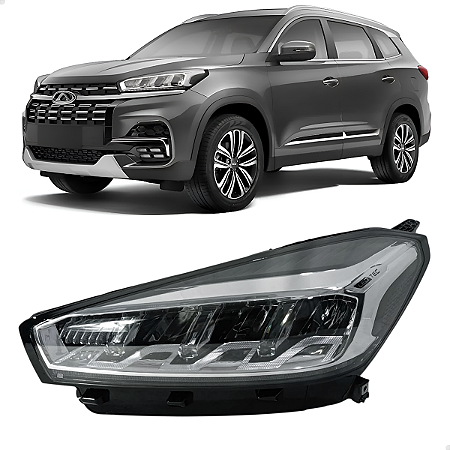 Farol Cromado Led Tiggo 8 2020 2021 2022 2023 Motorista 605000401AA