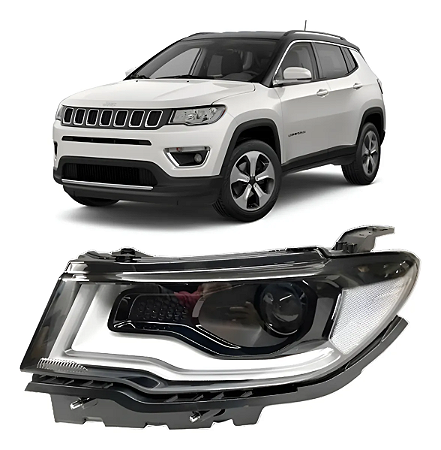 Farol Jeep Compass 2017 2018 2019 2020 2021 C Xenon Esquerdo Motorista