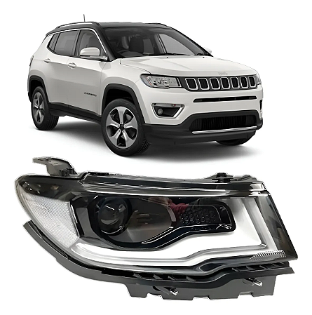 Farol Jeep Compass 2017 2018 2019 2020 2021 Com Xenon Direito Passageiro