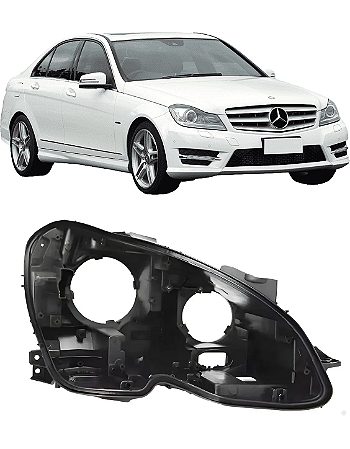 Carcaça Farol Dianteiro Mercedes C180 2011 2012 2013 2014 Direito Passageiro