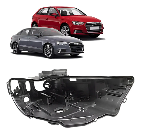Carcaça Farol Audi A3 2017 2018 2019 2020 2021 Direito Passageiro
