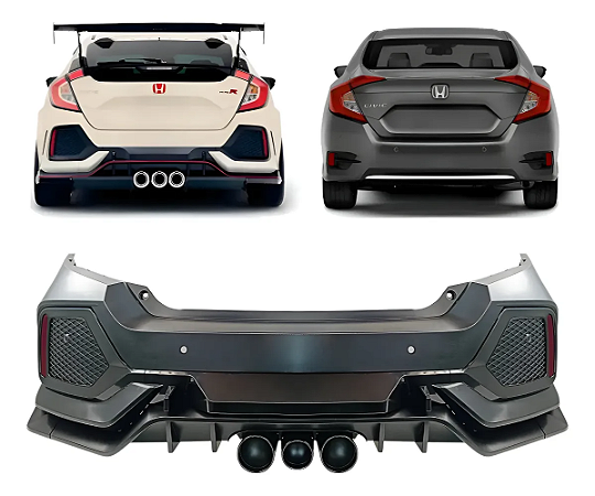 Parachoque Traseiro Body Kit Civic Type R G10 2017 2018 2019 2021