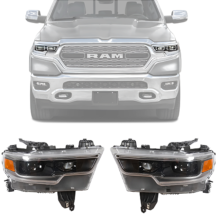 PAR FAROL LED DIANTEIRO DODGE RAM 1500 2023 2024 2025