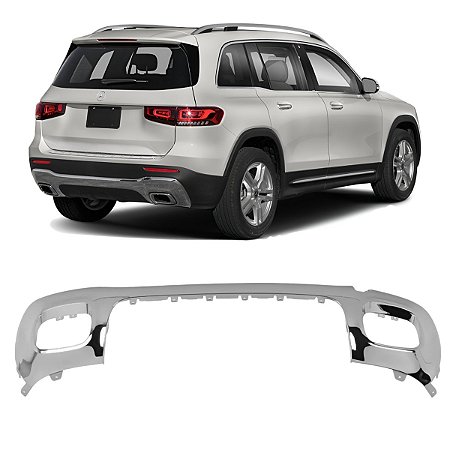 Spoiler Inferior Parachoque Traseiro Cromado Mercedes Glb200 2020 2021 2022 2023 2024 Novo