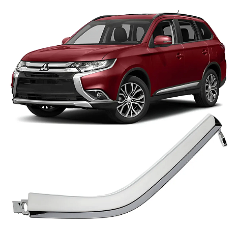 Friso Cromado Superior Moldura Farol Parachoque Outlander 2016 2017 Esquerdo Motorista