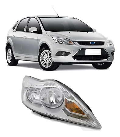 Farol Foco Duplo Cromado Focus 2009 2010 2011 2012 2013 Direito Passageiro 8M51-13W029-EC