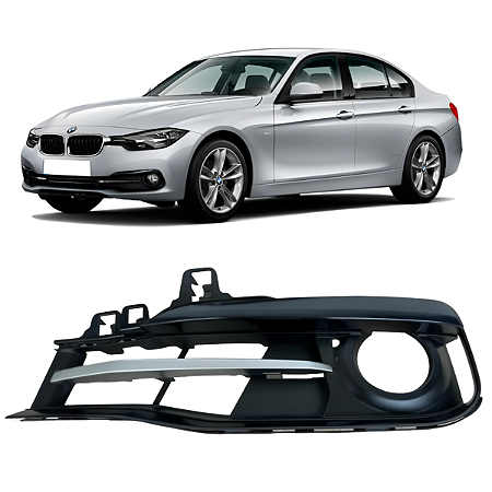Grade Farol Milha Com Friso Bmw 320i 328i 2016 2018 Lado Esquerdo Motorista