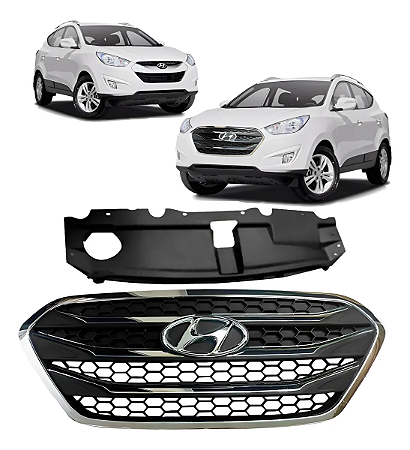 Grade Friso Cromado Com Emblema IX35 2009 2010 2011 2012 2013 2014 2015