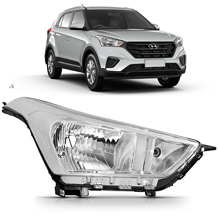 Farol Cromado Dianteiro Creta 2016 2017 2018 2019 2020 2021 Lado Direito Passageiro 92102A0000