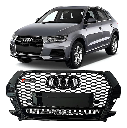 Grade Colméia Black Piano Quattro Audi RSQ3 Q3 2016 2017 2018