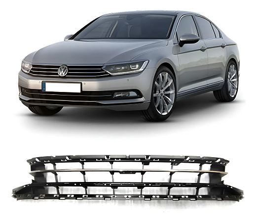 Grade Inferior Com Friso Cromado Dianteiro Passat B8 2017 2018 2019 3G0853677A