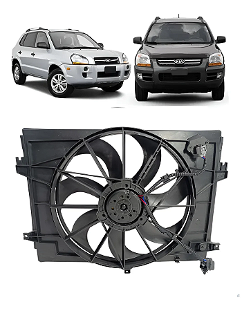 Eletroventilador Ventoinha Defletor Sportage Tucson Nova 2.0 253801F522 253801F250 253802E250 25380E250 253801F252 253801F380 253802E100 253802E380
