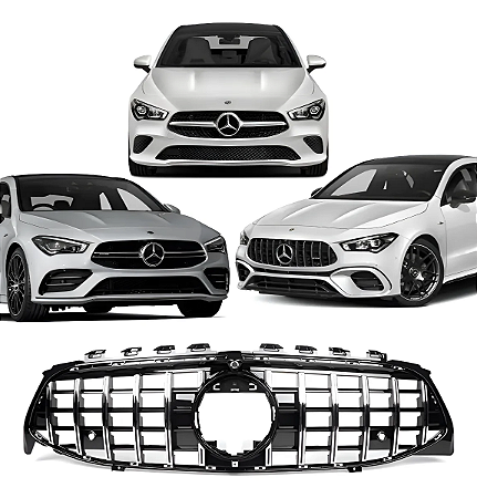 Grade AMG GTR Filete Cromado Mercedes W118 CLA200 CLA250 CLA35 AMG CLA45 AMG 2020 2021 2022 2023 2024 2025