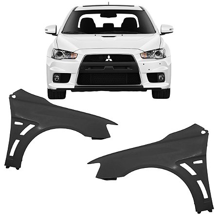 Par Paralama Dianteiro Lancer Evolution X GT HLE Ralliart 2010 2011 2012 2013 2014 2015 2016 2017 2018 2019
