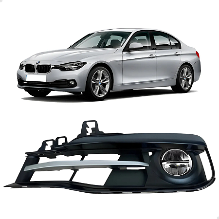 Grade Farol Milha Led Completo Bmw Serie 3 320i 328i 2016 2017 2018 Lado Esquerdo Motorista