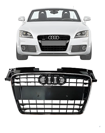 Grade Central Parachoque Dianteiro Audi Tt 2007 2008 2009 2010 2012 2013 2014 Preto Brilhante
