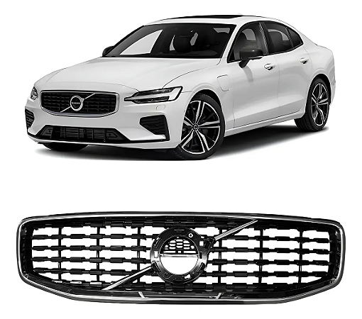 Grade Preto Com Friso Cromado Parachoque Dianteira Volvo S60 T8 R Design 2019 2020 2021 32337512