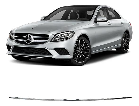 Friso Inferior Cromado Spoiler Dianteiro Mercedes C180 Avantgarde C200 Boost Híbrido 2018 2019 2020 A2058852901