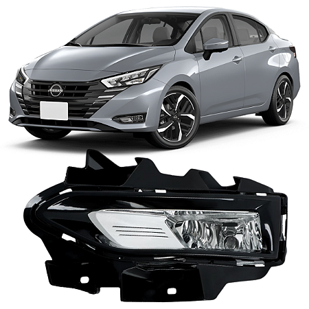 KIT FAROL DE MILHA MOLDURA NISSAN VERSA 2023 2026 ESQUERDA
