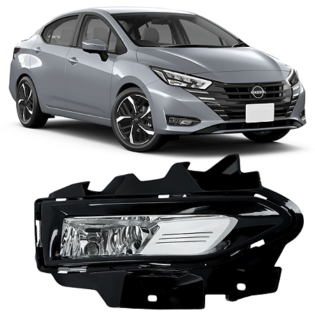KIT FAROL DE MILHA MOLDURA NISSAN VERSA 2023 25 2026 DIREITA