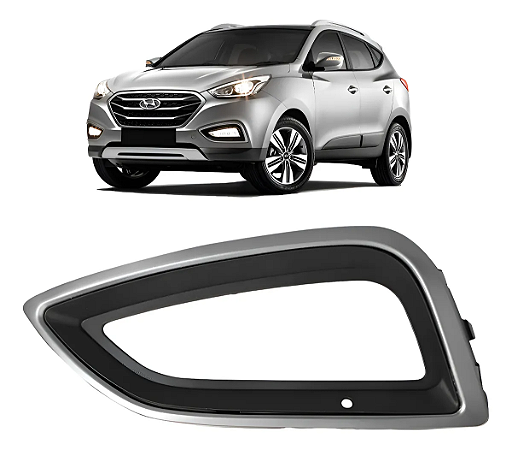 Grade Farol Milha Auxiliar Cinza Ix35 2016 17 2018 2019 2020 2021 Esquerdo Motorista 865232s500