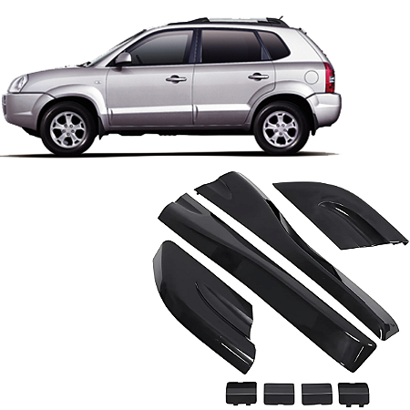Kit Moldura Suporte Rack Teto Bagageiro Tucson 2005 2009 2010 2011 2012 2013 2014 2015 2016