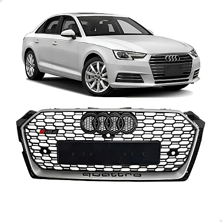 Grade Central Dianteira Cromada Rs4 Para A4 Sedan 2016 2017 2018 2019