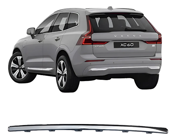 Friso Cromado Central Parachoque Traseiro Volvo Xc60 2022 2023 2024 Novo