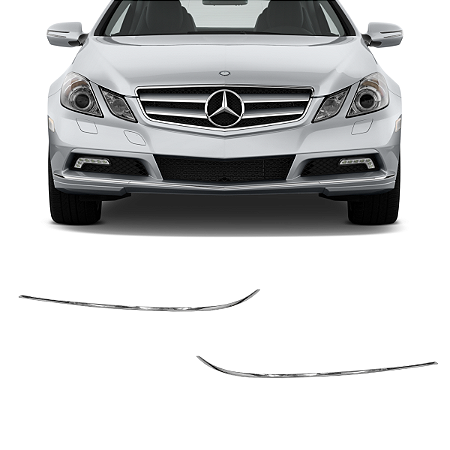 Friso Inferior Cromado Parachoque Dianteiro Mercedes Classe E E350 2009 2010 2011 2012 2013 Par Ambos os Lados