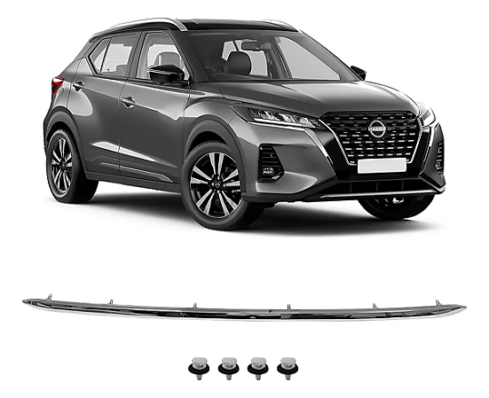 Friso Cromado Inferior Parachoque Dianteiro Nissan Kicks 2021 2022 2023 2024 Novo