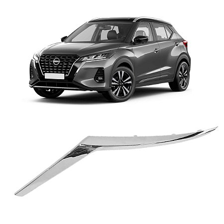 Friso Cromado Farol Nissan Kicks 2021 2022 2023 2024 Lado Esquerdo Motorista