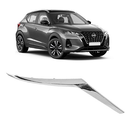 Friso Cromado Farol Nissan Kicks 2021 2022 2023 2024 Lado Direito Passageiro