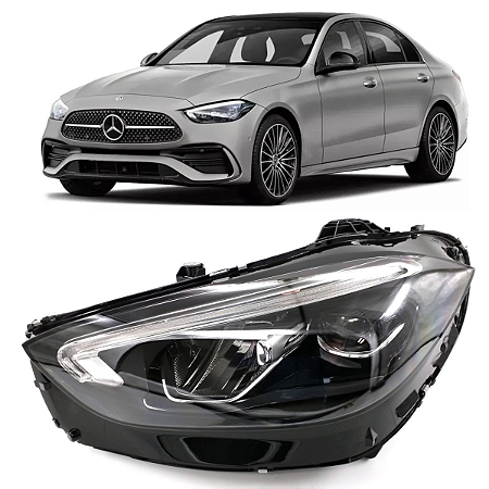 FAROL DIANTEIRO MERCEDES C200 C300 C63 2022 2026 ESQUERDO