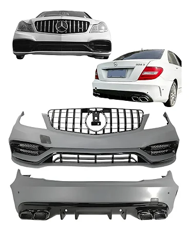 Kit Parachoque Grade Ponteira C63 P/ W204 C180 C200 2008 2009 2010 2011 2012 2013 2014 Novo