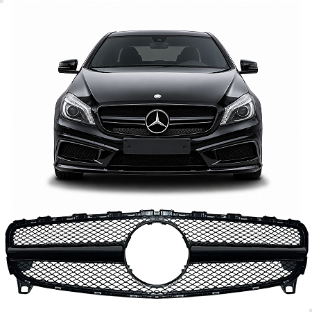 Grade Dianteira Friso Black Piano Mercedes Classe A A45 AMG 2013 2014 2015 A1768800283