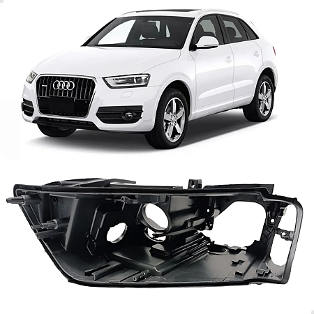 Carcaça Farol Audi Q3 2011 2012 2013 2014 2015 Lado Esquerdo Motorista