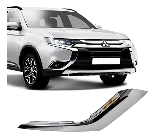 Friso Inferior Cromado Passageiro Parachoque Outlander 2016 2017 2018 2019 2020 2021