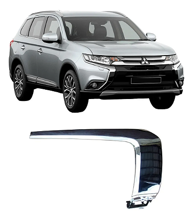 Friso Superior Cromado Passageiro Parachoque Outlander 2016 2017 2018 2019 2020 2021