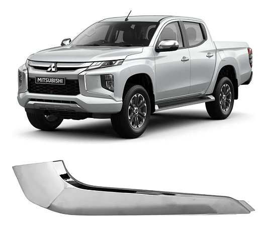 Friso Cromado Inferior Lado Motorista Parachoque L200 2021 2022 2023