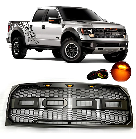 Grade Raptor Led Dianteira F150 2009 10 2012 2013 2014 Preta
