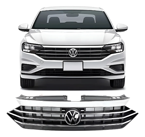 Grade Cromada Emblema Dianteira Jetta Tsi 2019 2020 2021 2022