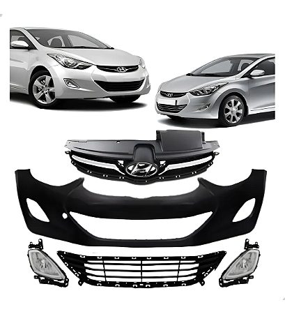 Kit Frente Parachoque Elantra 2011 2012 2013 2014 Grades Par Milha Novo